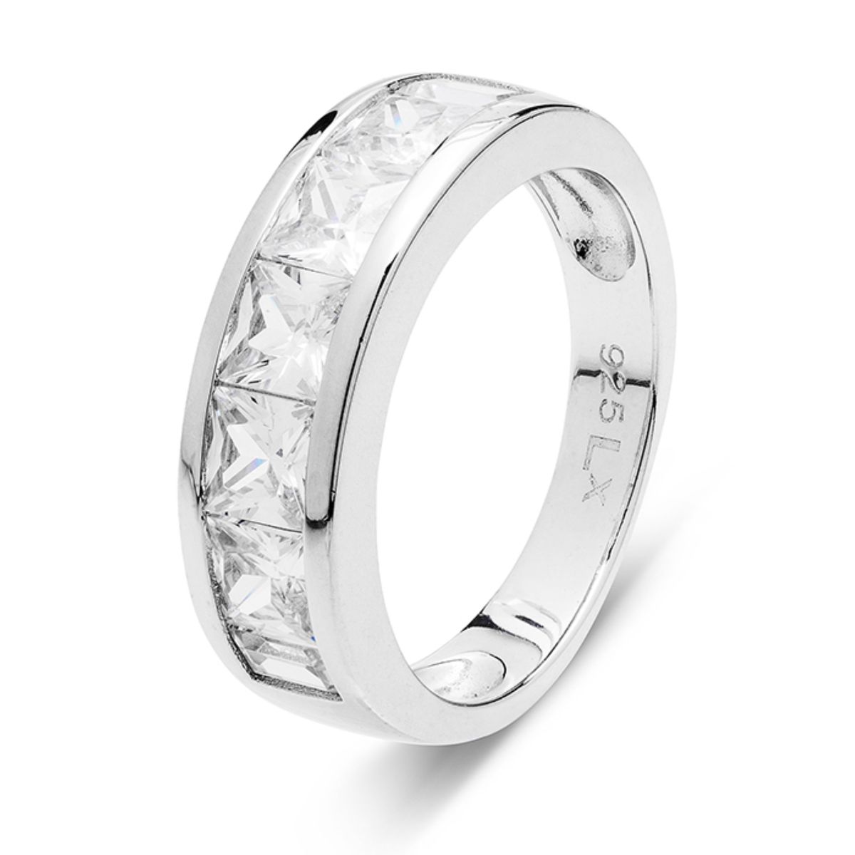 Prinzessschliff Zirkonia Sterlingsilber Ring
