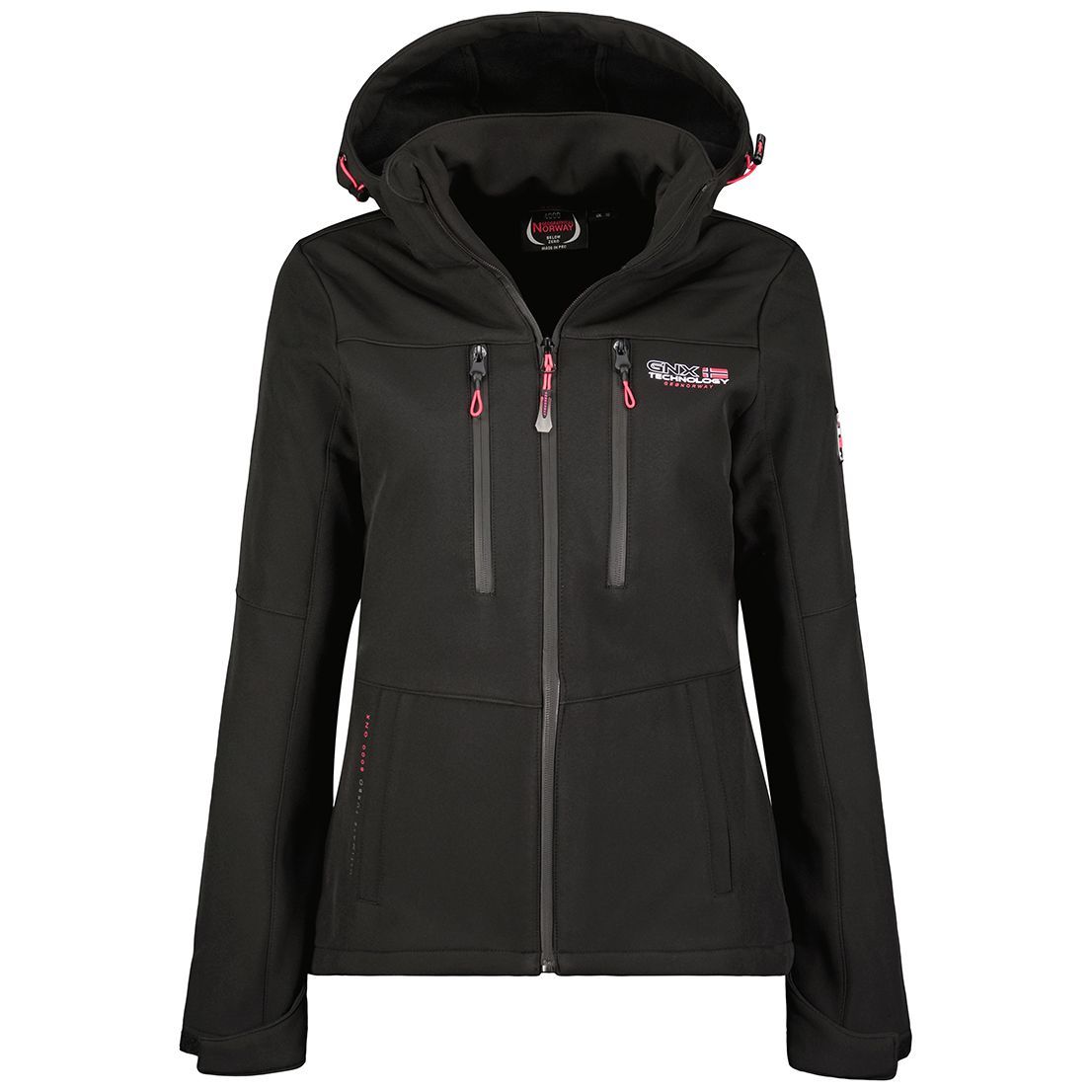 Damen Softshelljacke mit Kapuze, tailliert