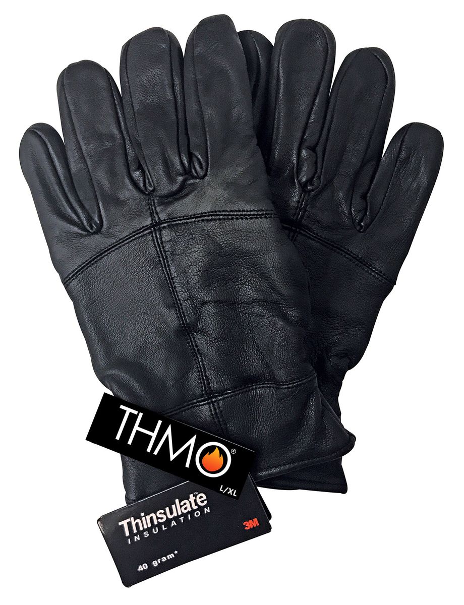 Isolierte Glattleder-Winterhandschuhe mit Futter