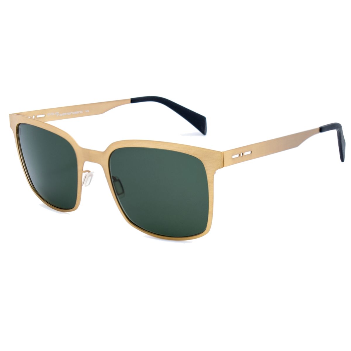 Rechteckige Sonnenbrille mit goldenem Rahmen