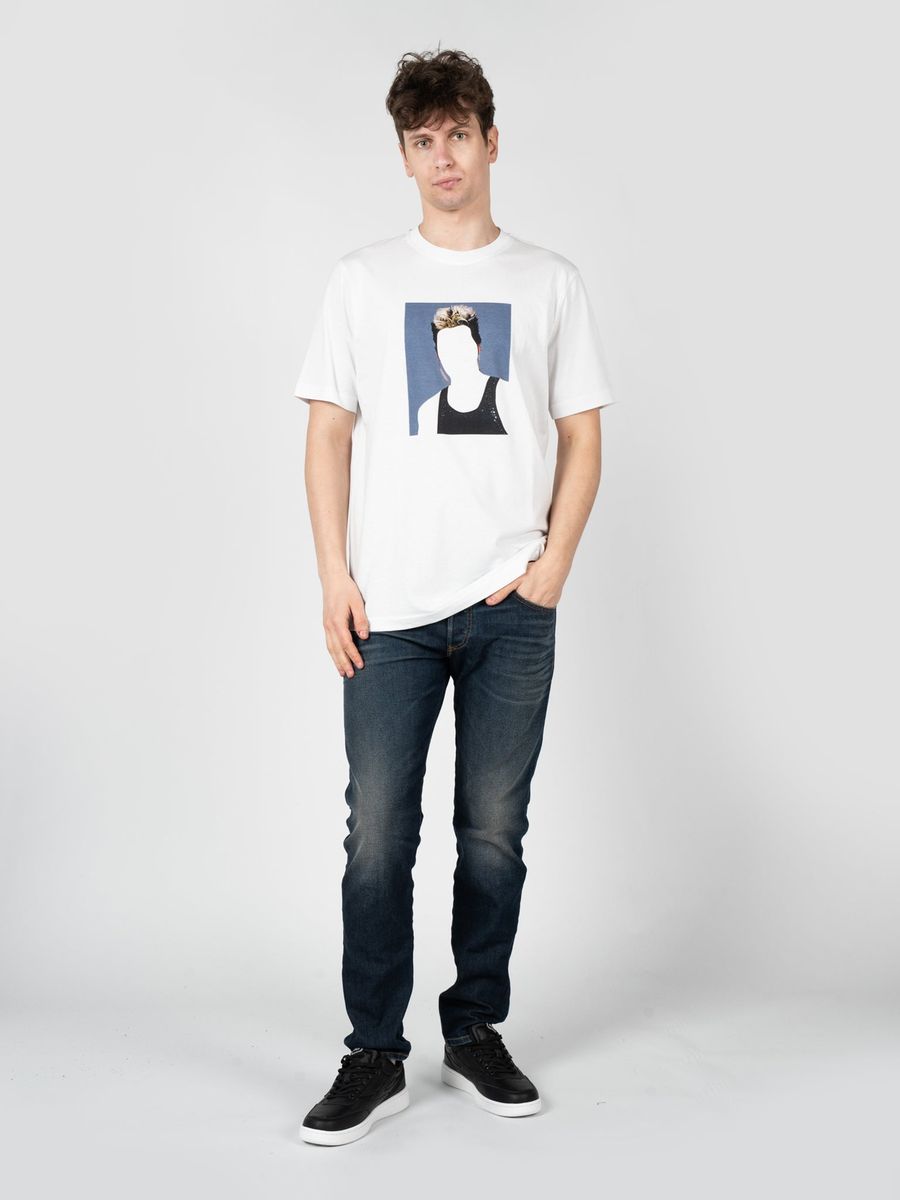 Baumwoll-T-Shirt mit Grafik-Porträt-Print