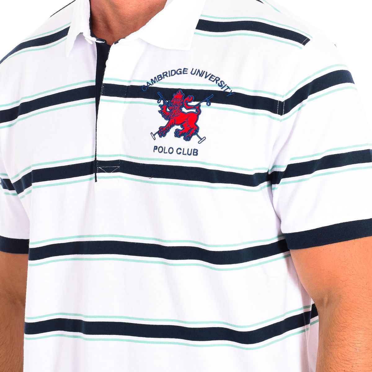 Gestreiftes Baumwoll-Polo mit Wappen