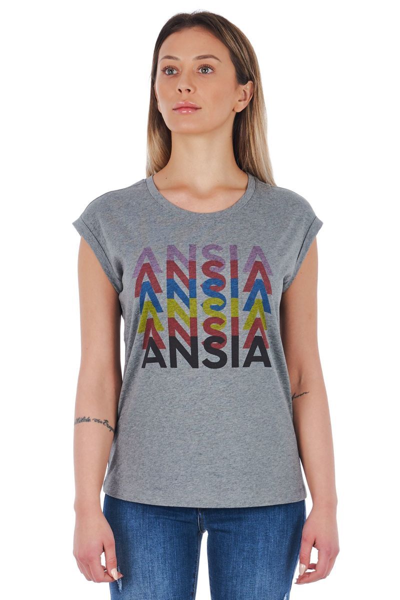 T-Shirt mit Grafikprint aus Baumwollmischung