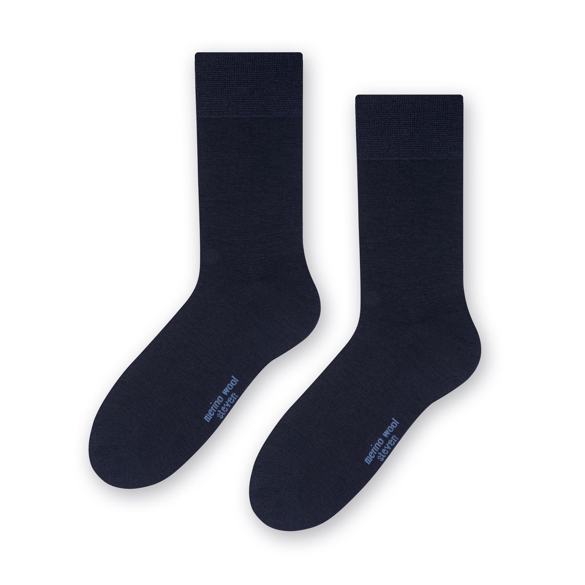 Herren Merinowolle Socken | Steven | Warme gestrickte gerippte Kleid Socken - Navy