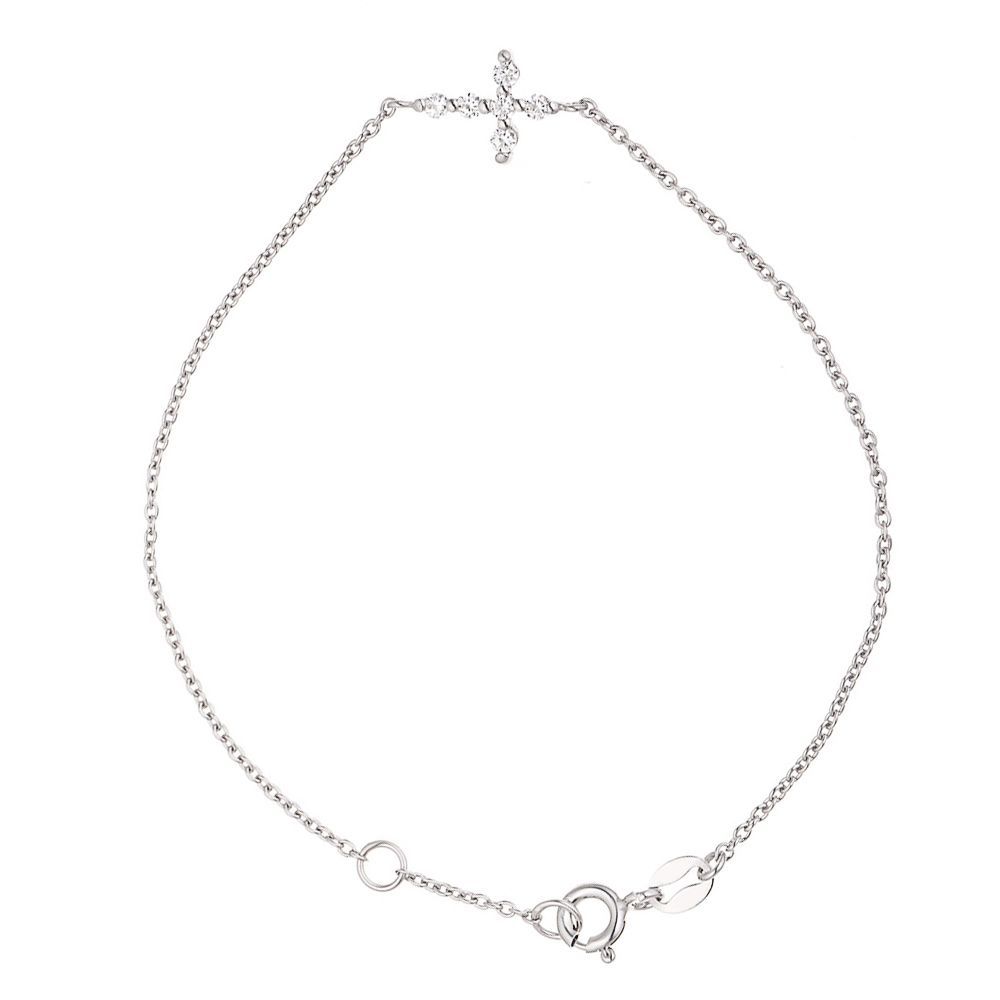 Feines Sterlingsilber Kreuz Armband