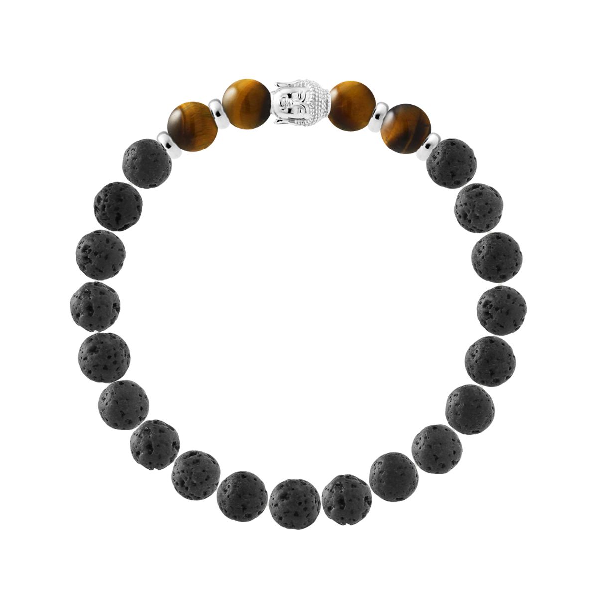 Lava Stein Tigerauge Armband