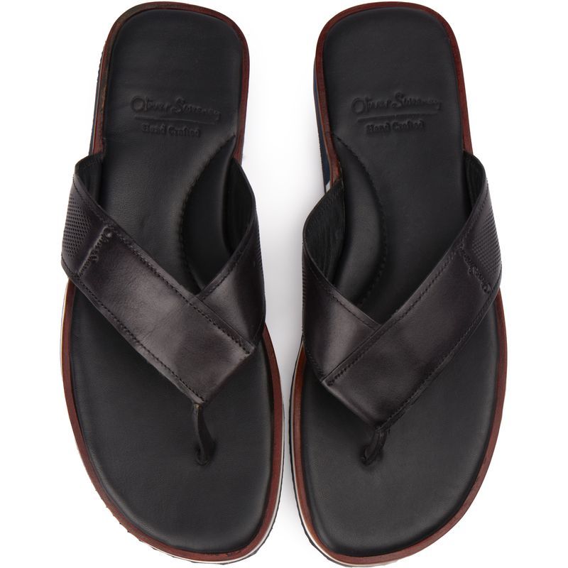 Premium Zehenstegsandalen aus Leder