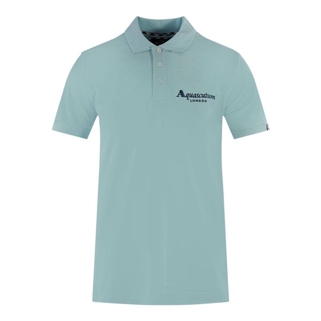 Klassisches Hellblaues Baumwoll-Poloshirt