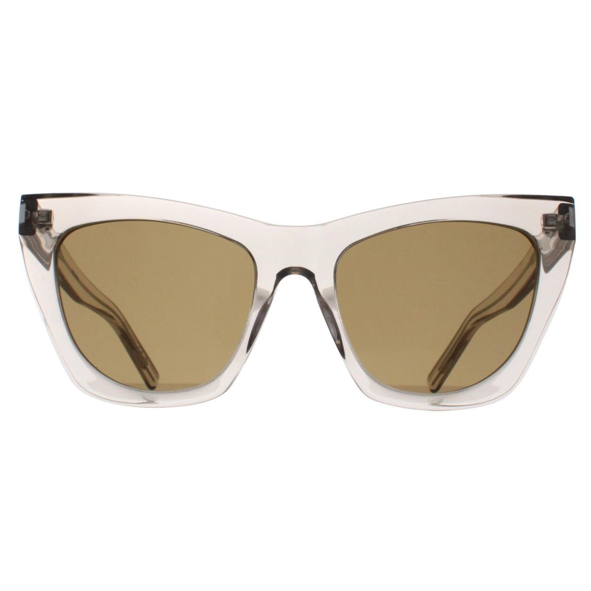 Cat-Eye-Sonnenbrille Transparent Beige Braun
