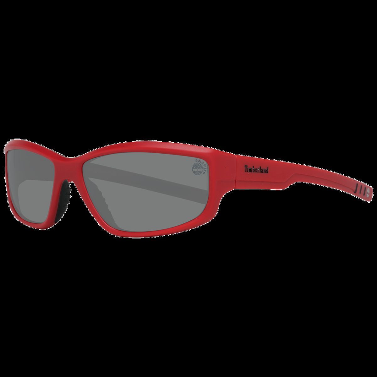 Sportliche rote Sonnenbrille mit grauen Gläsern