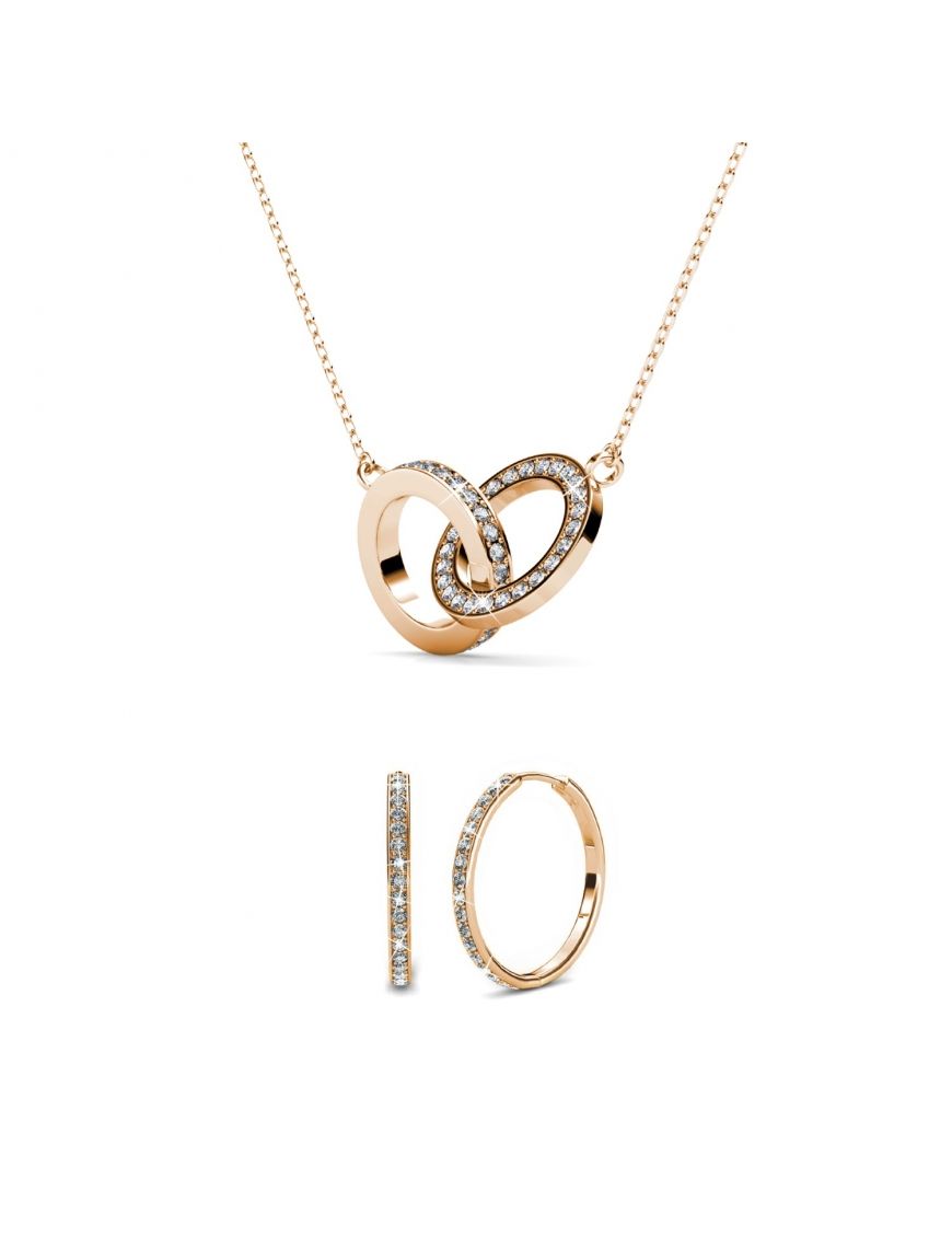 Chic Circle Roségold Halskette Ohrring Set