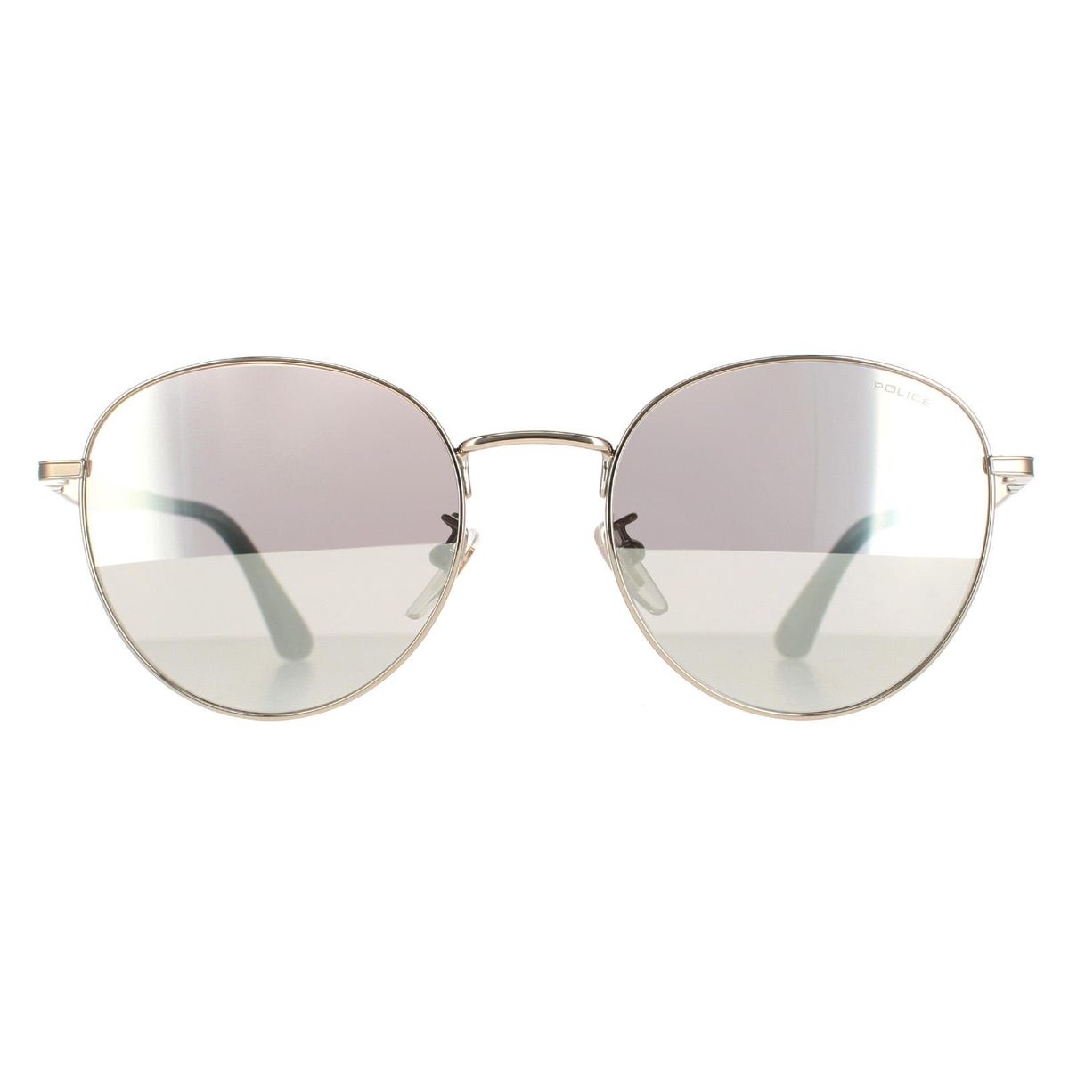 Runde goldfarbene Sonnenbrille mit grauen Gläsern