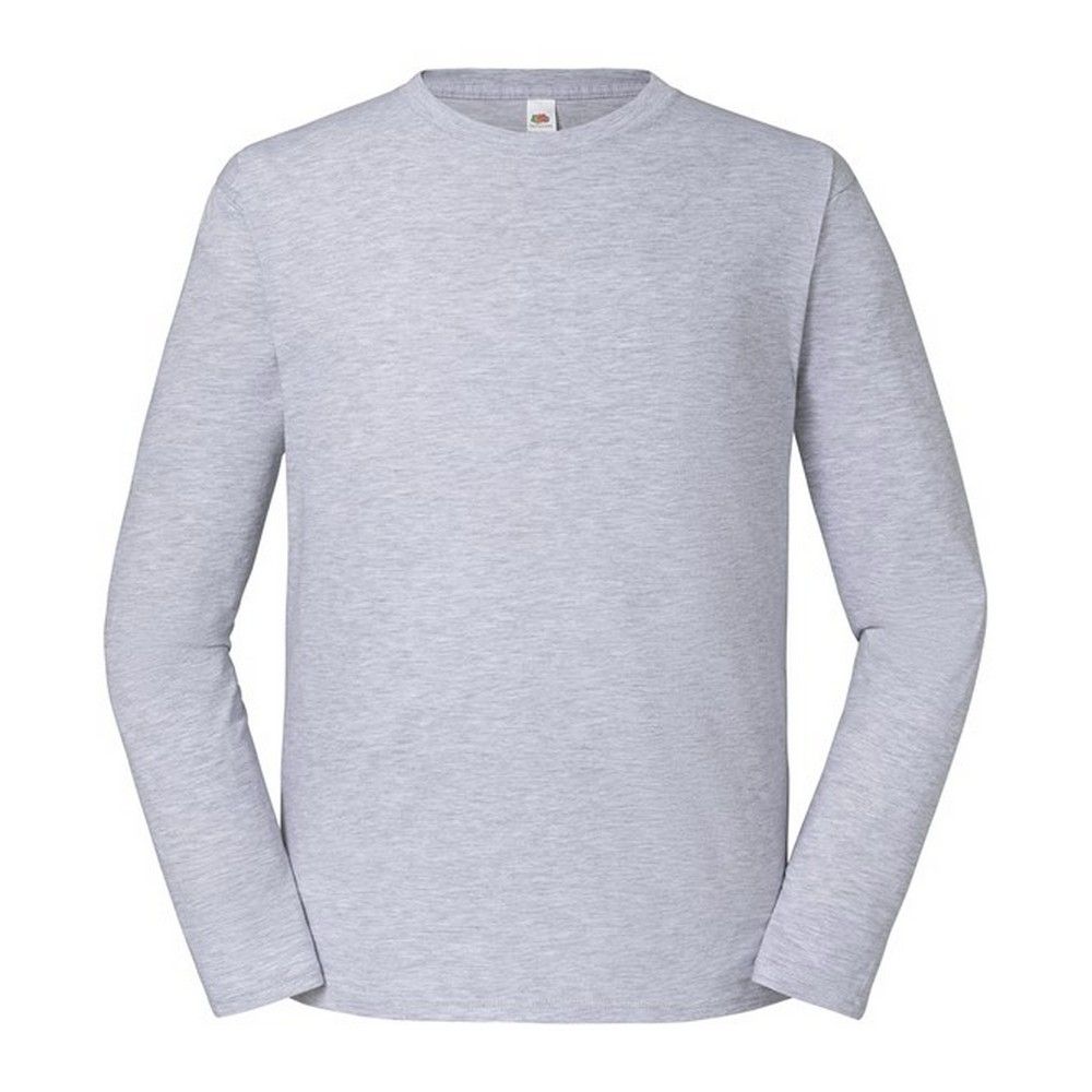 Herren Heather Grey Langarm T-Shirt