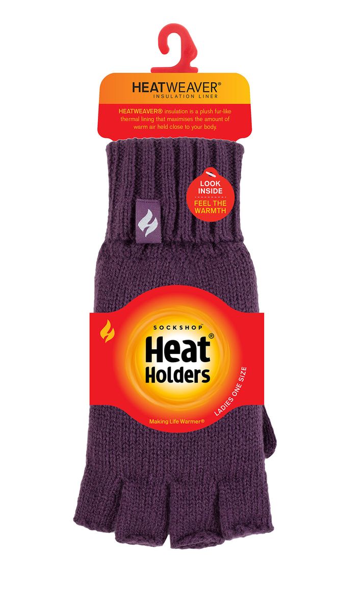 Gerippte fingerlose gestrickte Thermo-Handschuhe