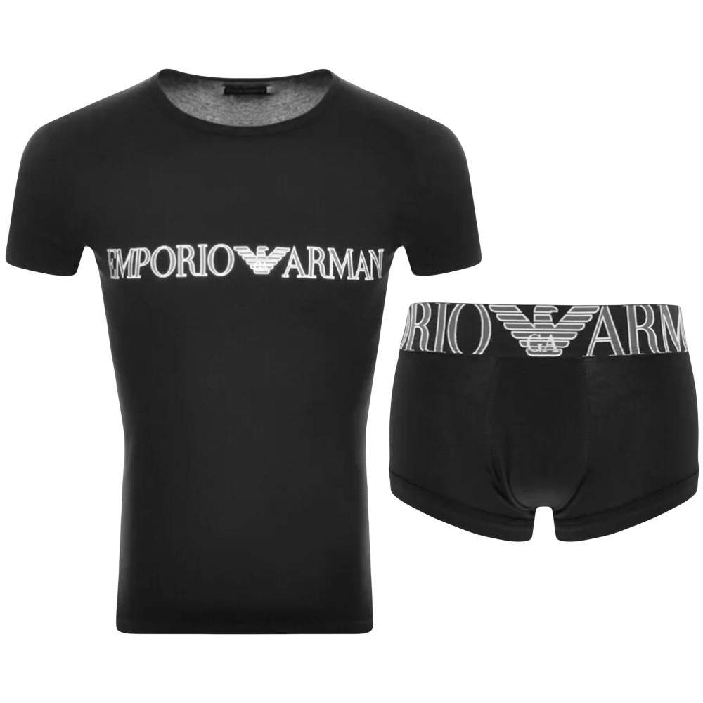Herren Schwarzes T-Shirt und Boxer Set