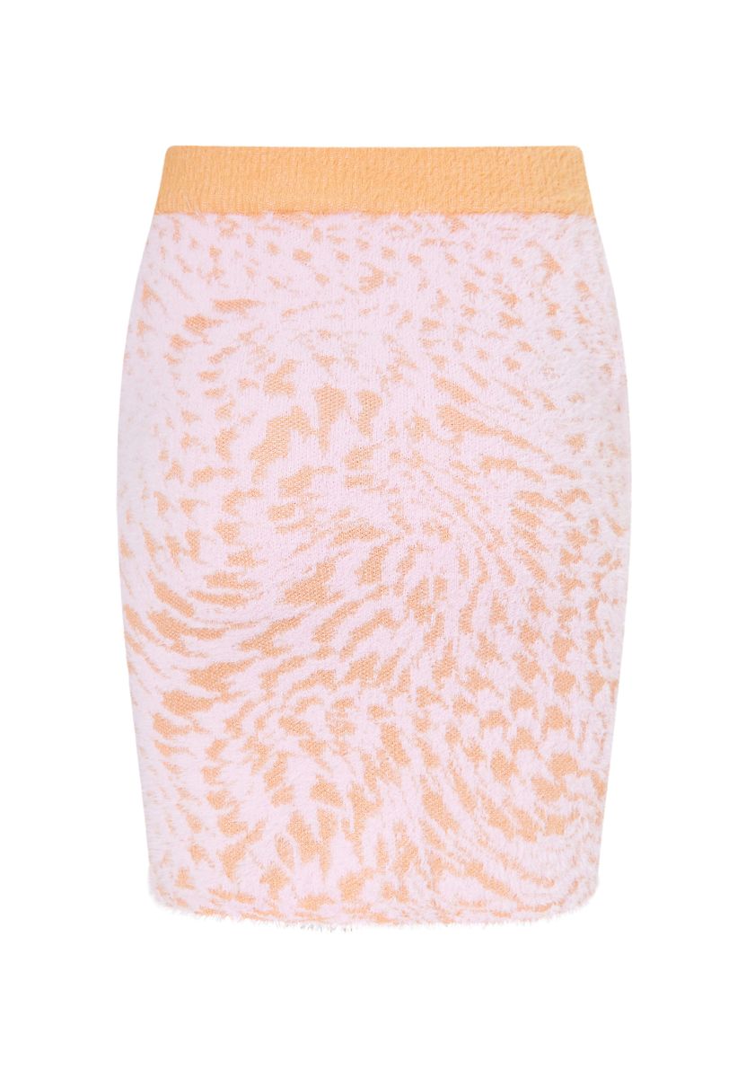 Jacquard-Strickrock mit Tiermuster