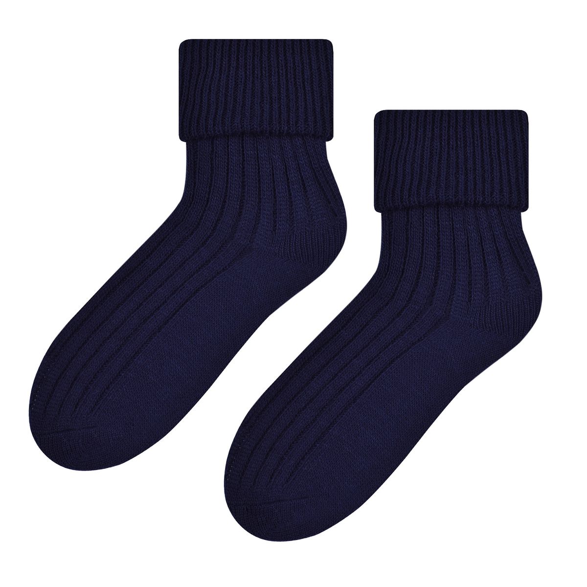 Damen Bettsocken aus Wolle | Steven | Superweiche, gemütliche Lounge-Schlafsocken, Marineblau