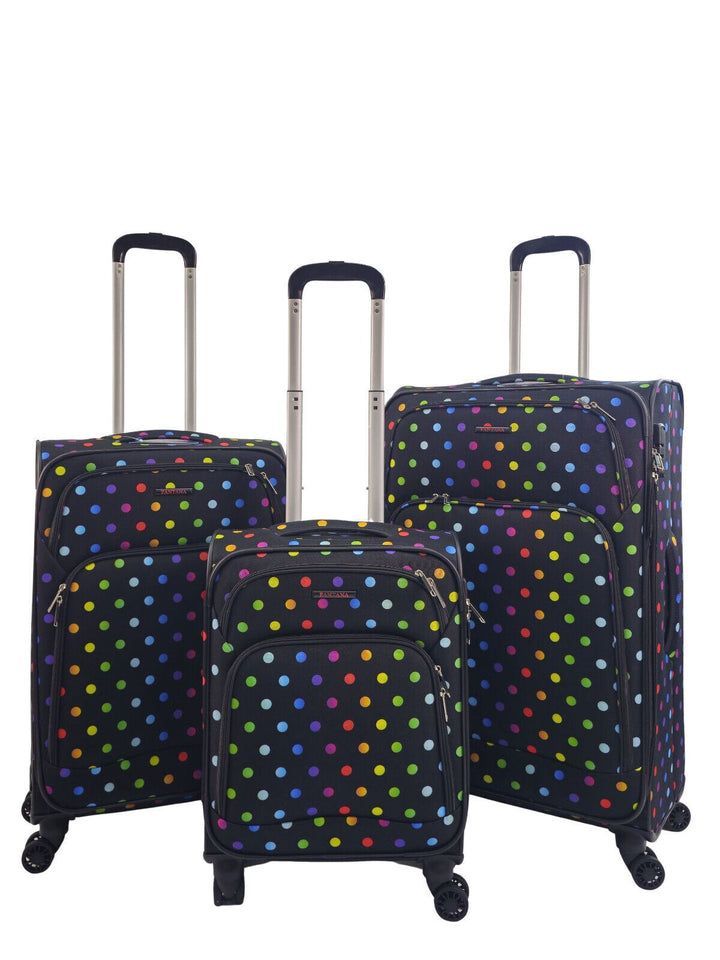 Leichtes Rollgepäckset mit Polka Dots