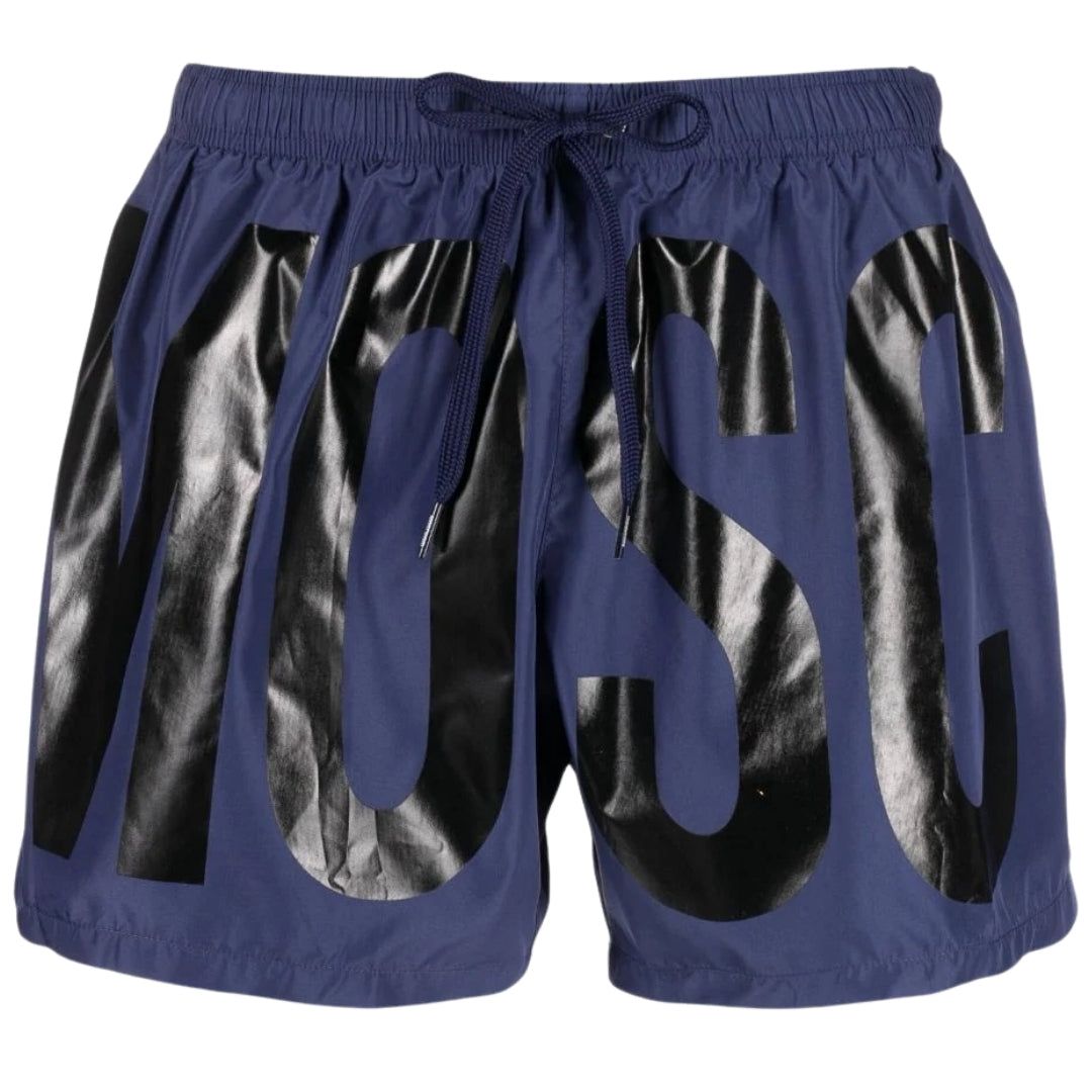 Badeshorts mit Kordelzug und Logo-Print