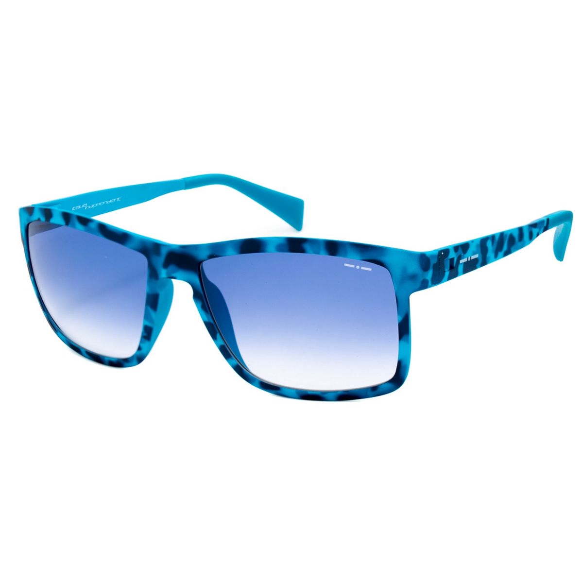 Quadratische Sonnenbrille mit blauem Muster