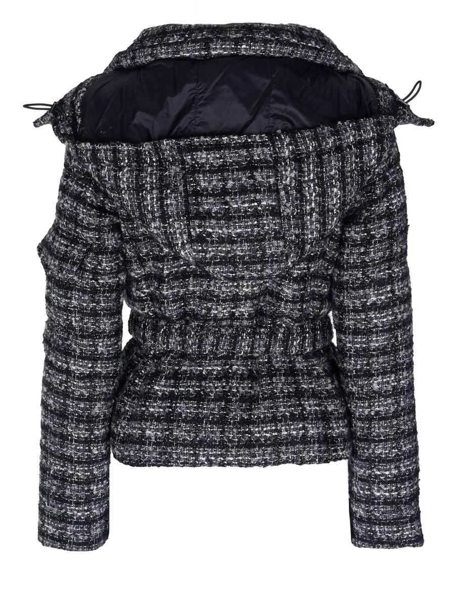 Gesteppte Bouclé-Jacke mit Gürtel