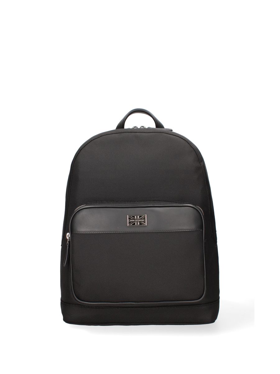 Klassischer schwarzer Rucksack mit Reißverschluss