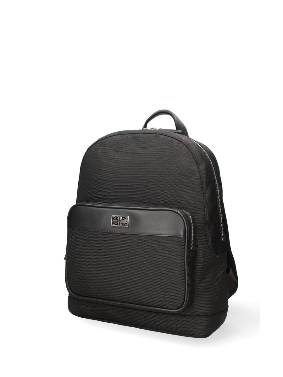 Robuster Textil-Rucksack mit Lederbesatz