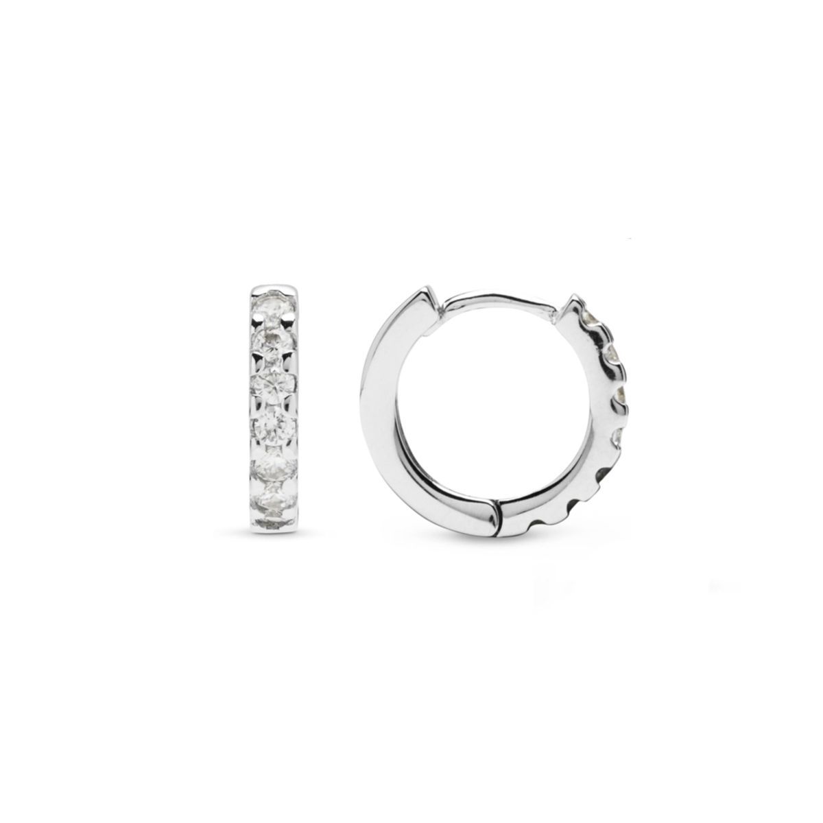 Funkelnde Silber Creolen mit Zirkonia