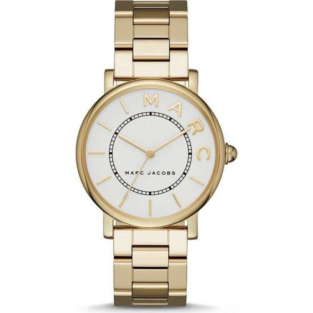 Goldfarbene Edelstahl Damen Uhr