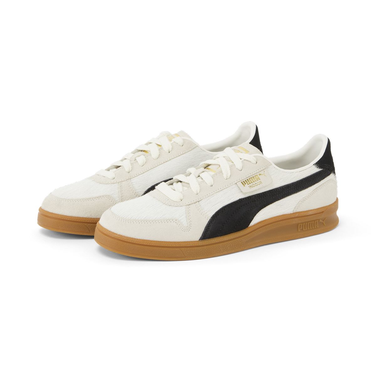 Retro-inspirierte Court-Sneakers mit Fell