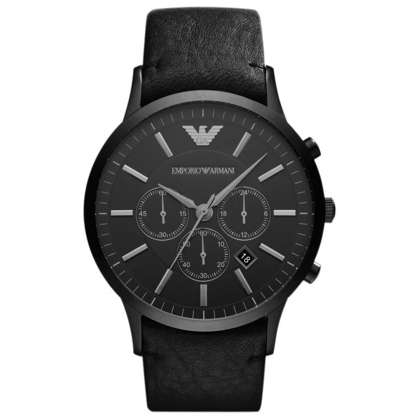 Elegante Herren Chronograph Lederuhr