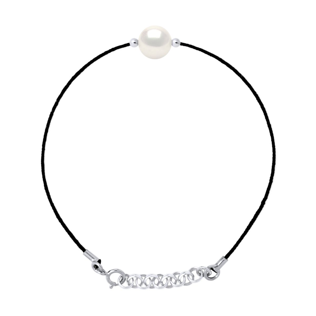 Perlenarmband mit schwarzer Schnur