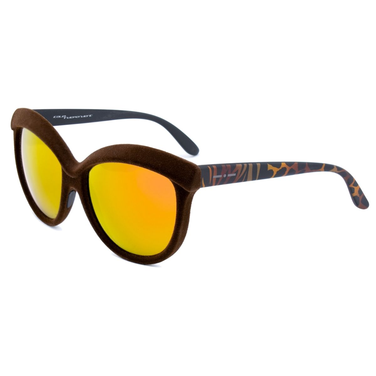 Übergroße Sonnenbrille mit braunem Acetatrahmen