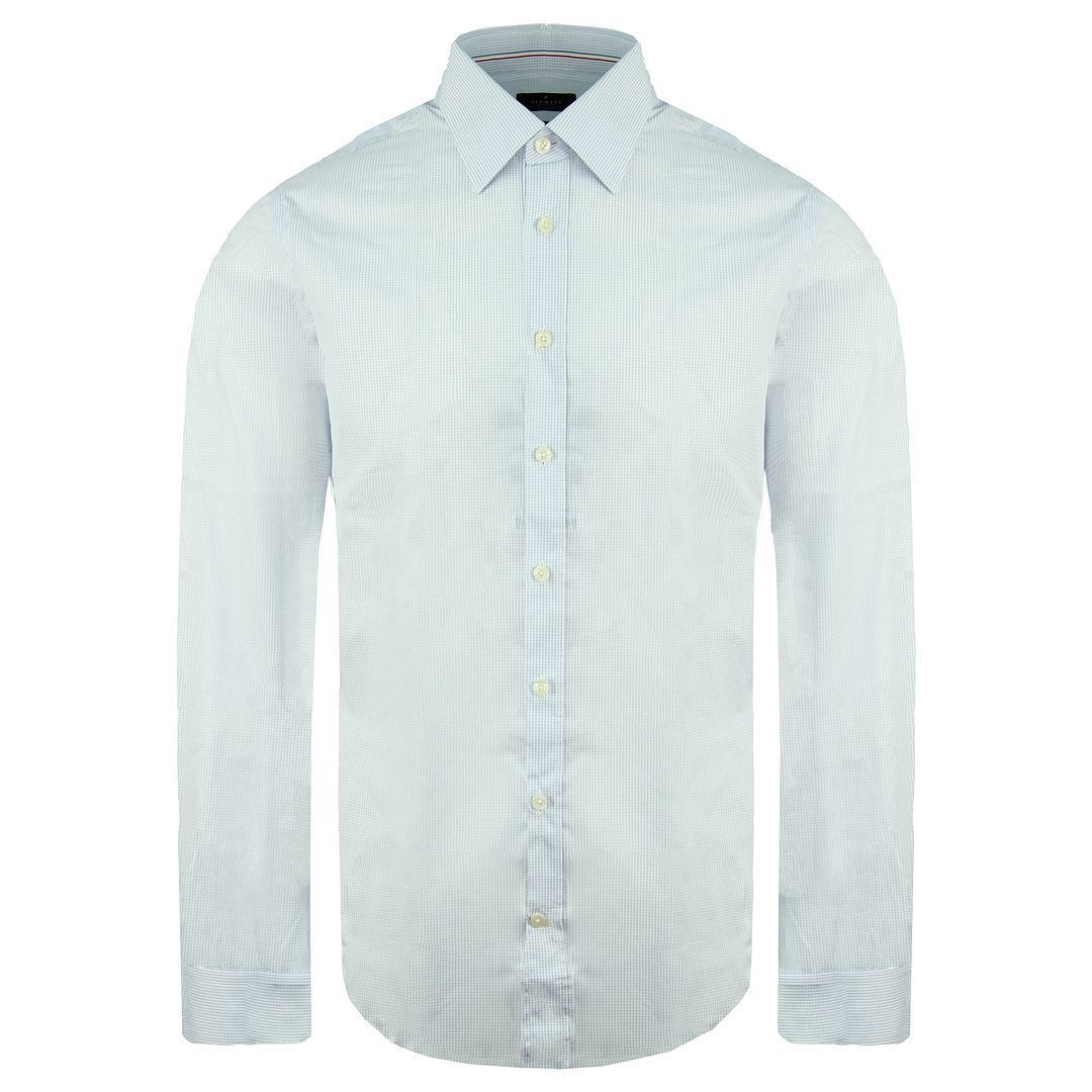 Herren Hellblaues Langarmhemd mit Muster