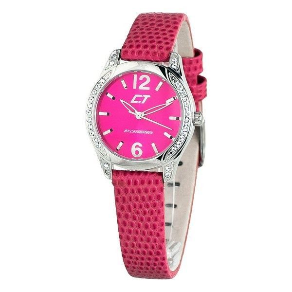 Schicke Pinke Lederarmbanduhr
