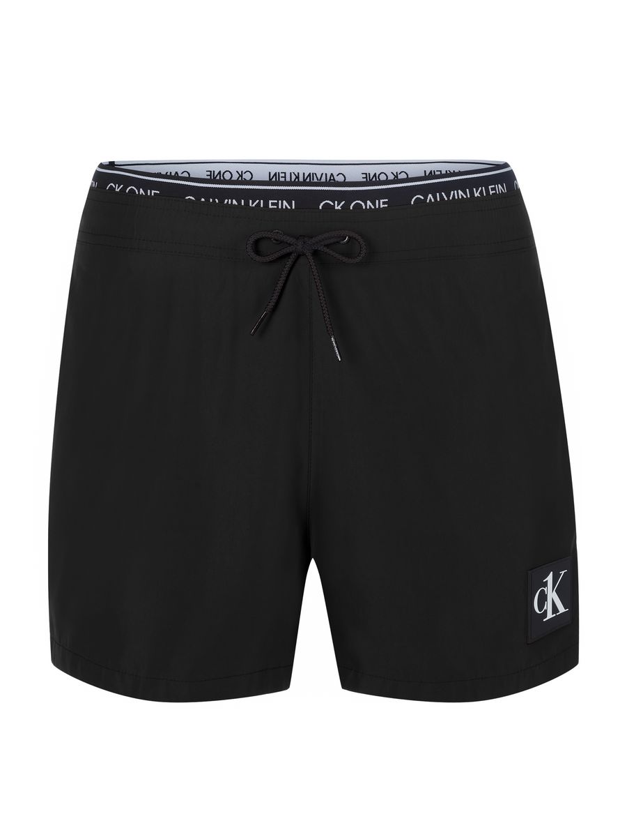 Herren Badeshorts Schwarz mit Logo
