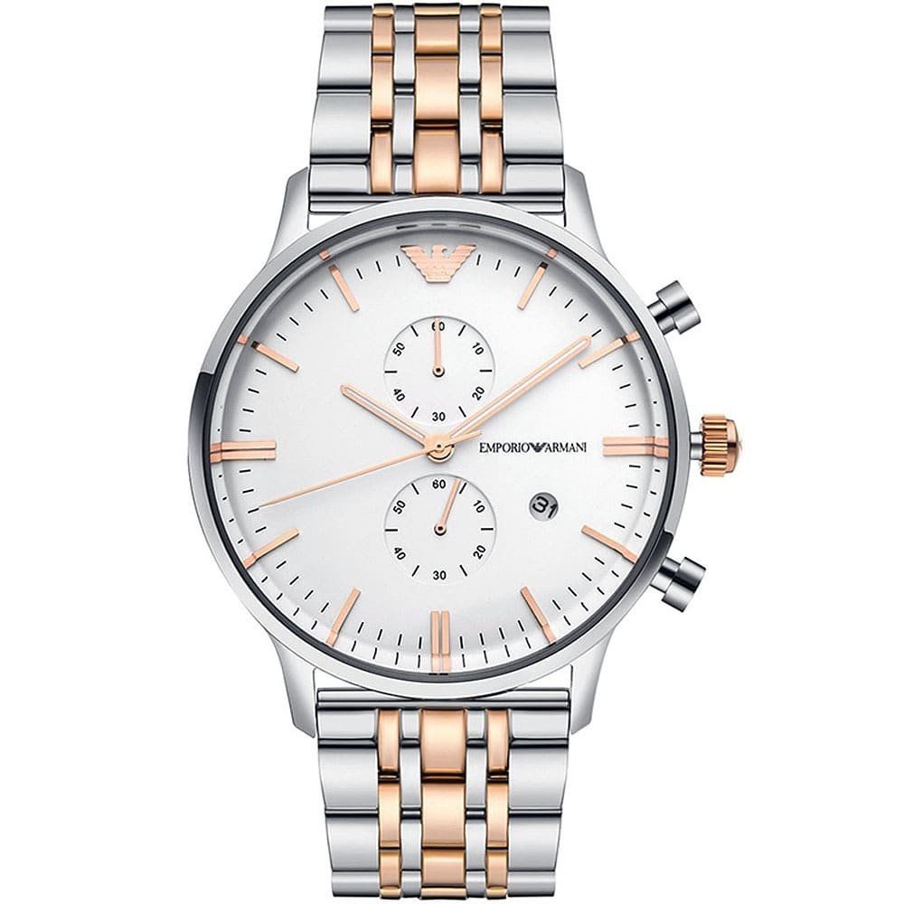 Zweifarbige Edelstahl Chronographenuhr