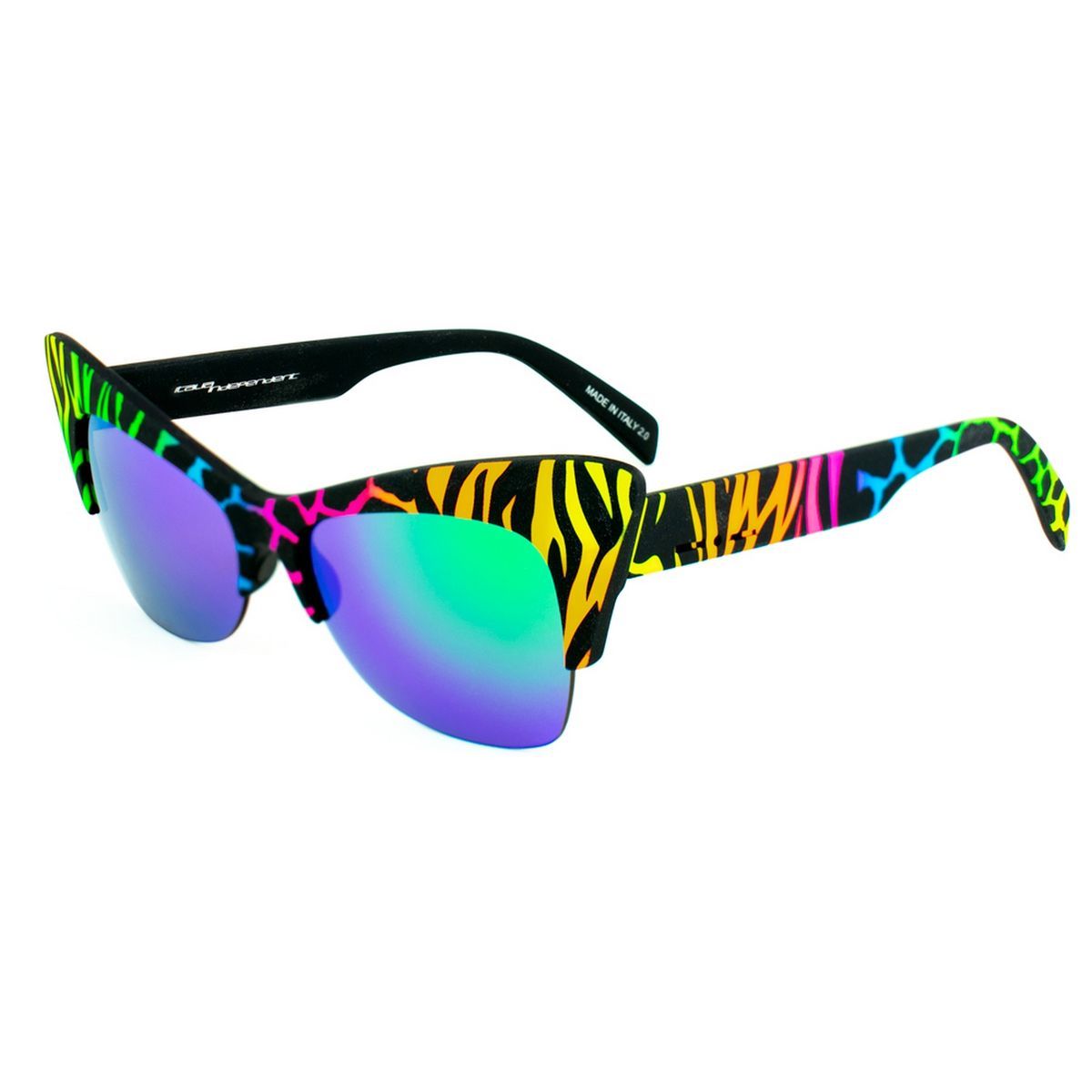 Extravagante Cat-Eye-Sonnenbrille mit Zebra-Print