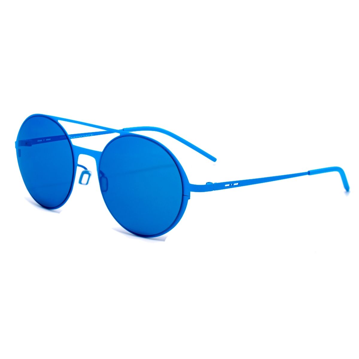 Runde Blaue Metall Sonnenbrille