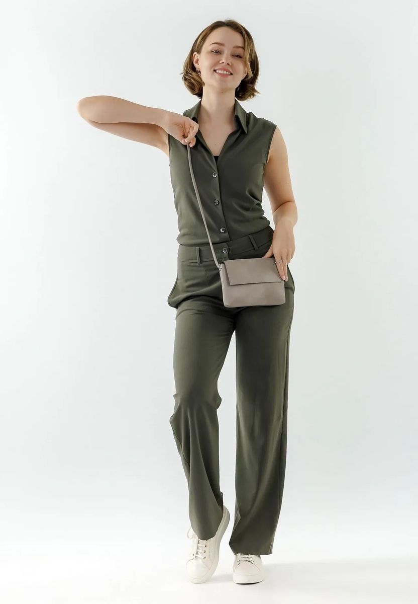 Emily & Noah Umhängetasche, Leder, Magnetverschluss, für Damen, beige