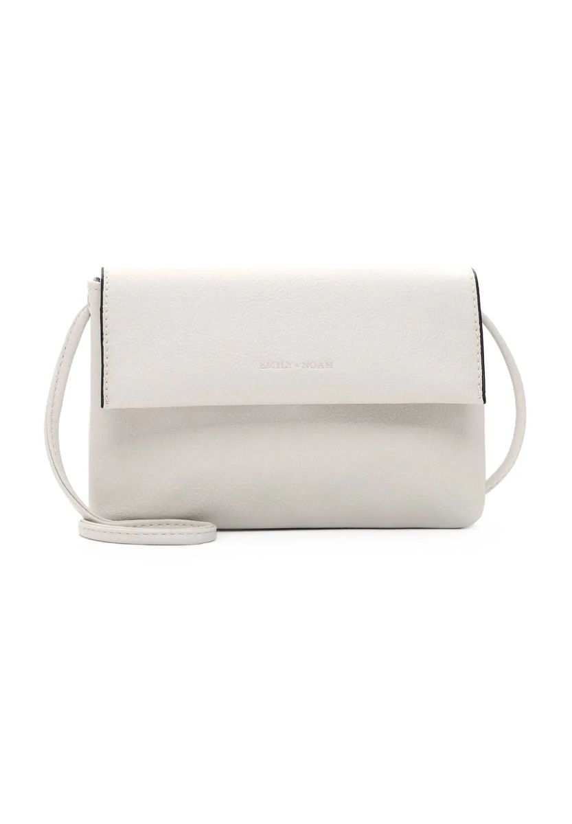 Emily & Noah Umhängetasche, Leder, Magnetverschluss, für Damen, beige
