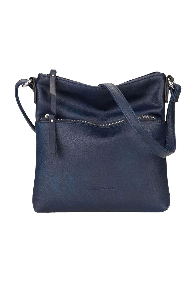 Emily & Noah Umhängetasche, Kunstleder, Reißverschlussfach, uni, für Damen, blau