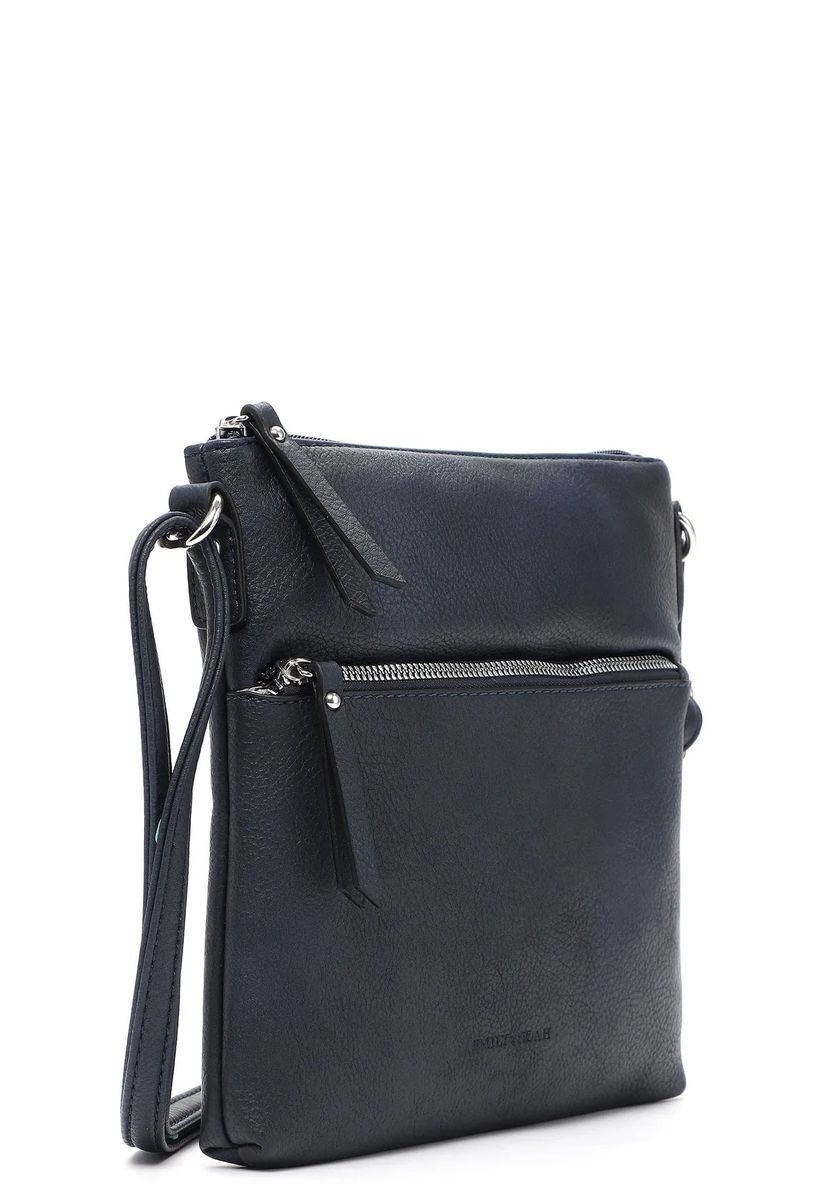 Emily & Noah Umhängetasche, Kunstleder, Reißverschlussfach, uni, für Damen, blau