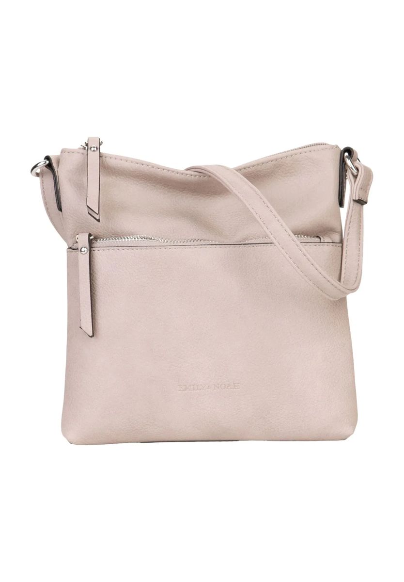 Emily & Noah Umhängetasche, Kunstleder, Reißverschlussfach, uni, für Damen, beige