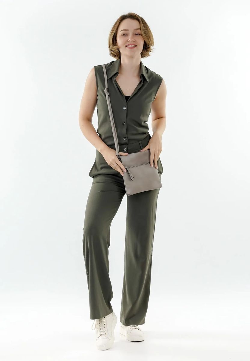 Emily & Noah Umhängetasche, Kunstleder, Reißverschlussfach, uni, für Damen, beige