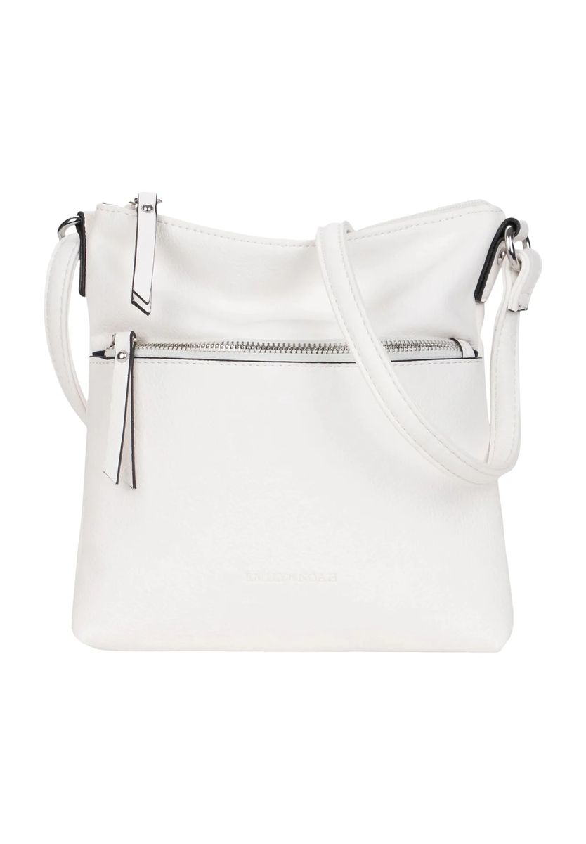 Emily & Noah Umhängetasche, Kunstleder, Reißverschlussfach, uni, für Damen, weiß