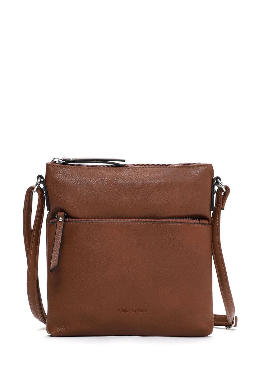 Emily & Noah Umhängetasche, Kunstleder, Reißverschlussfach, uni, für Damen, braun, 99
