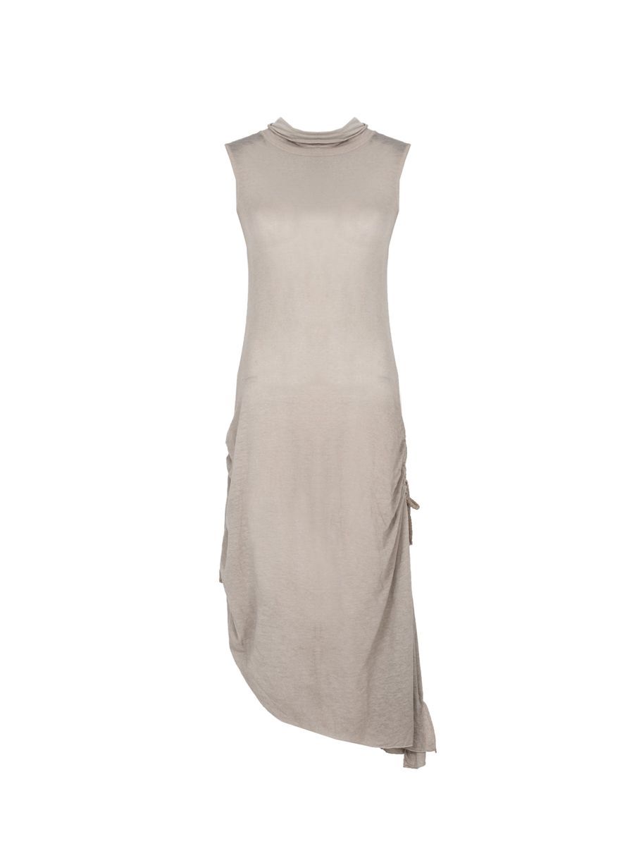 Ärmelloses Midikleid mit Wasserfallausschnitt