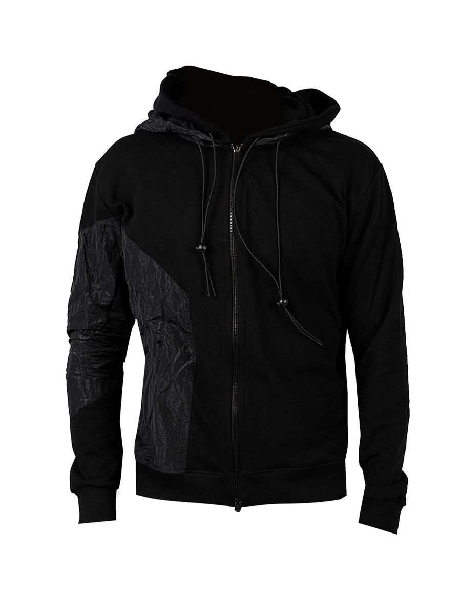 Herren-Kapuzenpullover mit Reißverschluss und Strukturmuster
