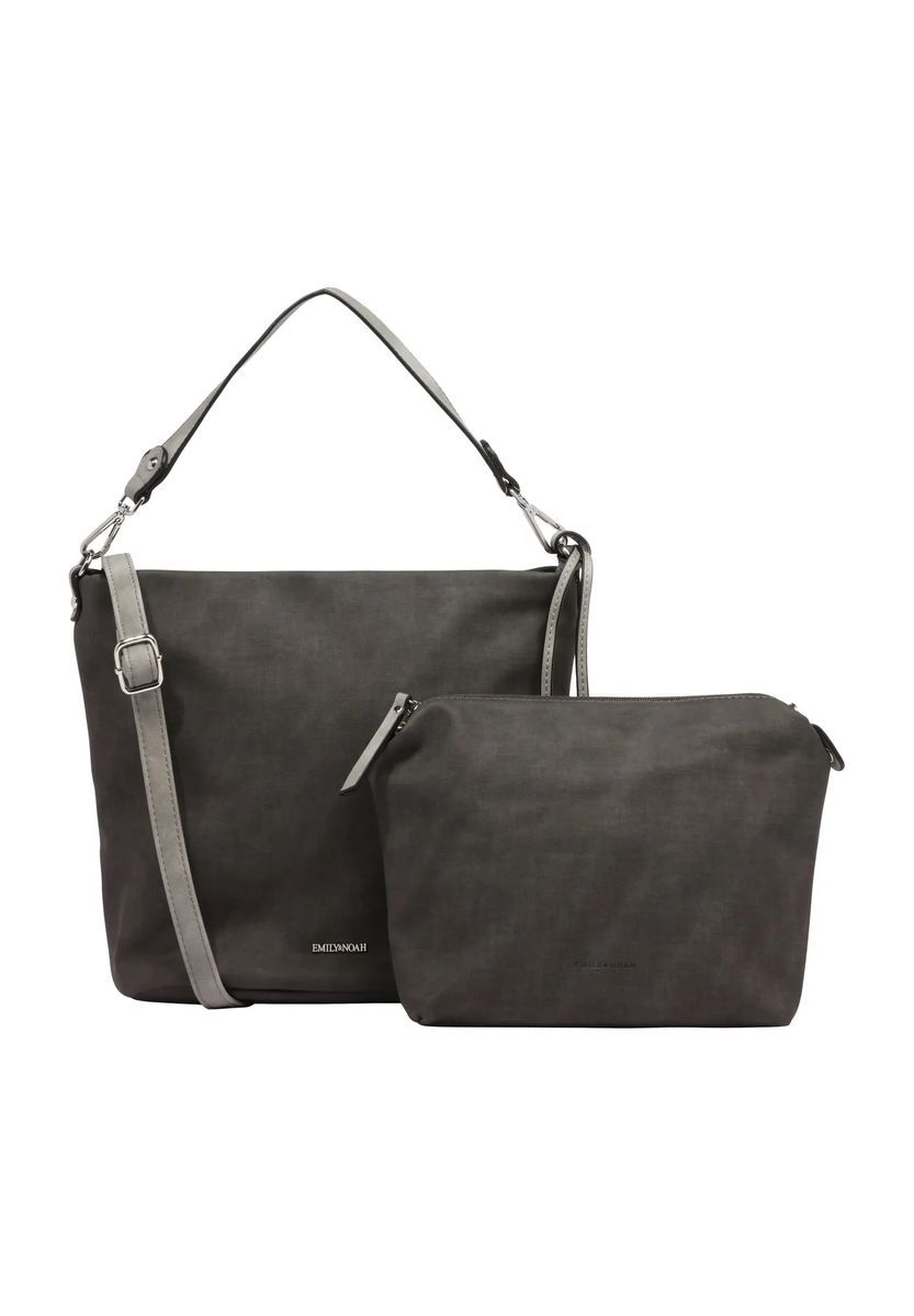 Emily & Noah Schultertasche, Emblem, Anhänger, für Damen, grau, 99